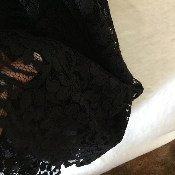 David’s Bridal Black Halter Top Laced Short Dress - Picture 8 of 16